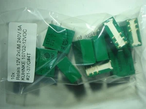 10x Relais 12V 2xUM 240V 5A KUHNKE 107G2-12VDC #21-37/G#21g - Imagen 1 de 6
