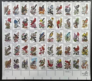 U.S. Scott #2002Ac, Full Sheet, 50 State Birds and Flowers, Comb Perf, MNH, VF - Picture 1 of 3