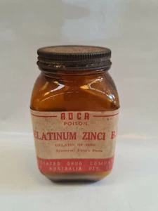 Antiguo frasco de boticario químico de vidrio ámbar australiano ADCA vidrio ámbar 11 cm - Imagen 1 de 4