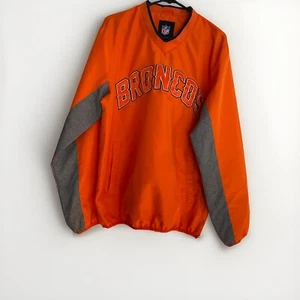 NFL Denver Broncos 1/4 Zip Pullover Windbreaker Jacke Orange ~ Herren Größe M - Bild 1 von 18