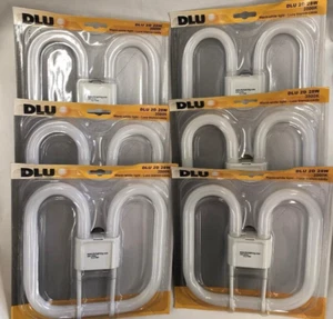 6 Piece DLU F282D/835/4Pin 8"x8"x1" 2D CFL 28W 3500K GR10q-4 Pin Base = GE 22180 - Picture 1 of 4