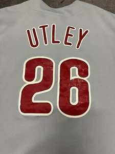 Gray short sleeve jersey Phillies authentic majestic #26 Utley size XXL - Picture 1 of 8