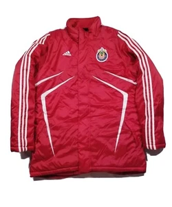 Chaqueta de fútbol americano acolchada vintage 2008 Adidas Chivas estadio México L - Imagen 1 de 14