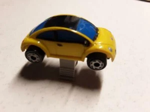 Galoob Micro Machines Volkswagen BEETLE BUG Classic Car VW YELLOW W/STAND - Picture 1 of 1