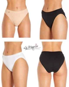 ladies Cotton 3 pack High Leg Briefs underwear with Stretch size 10 12 14 16 18 - Picture 1 of 4