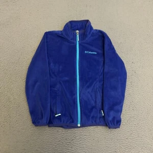 Columbia Jacket Girls Size Small 7/8 Blue Full Zip Fleece - Picture 1 of 8