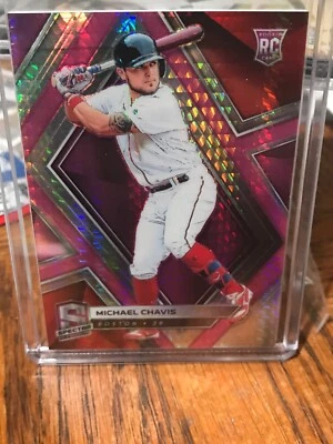 2019 Panini Chronicles Spectra Neon Pink #70 Michael Chavis /75 - Image 1 of 2