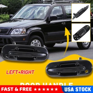 Pair Black Exterior Outer Rear Left Right side Door Handles For 97-01 Honda CR-V - Picture 1 of 8