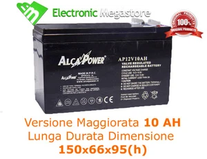 Batteria Ermetica Ricaricabile al Piombo 12V 12 Volt 10Ah 10 ah10 amper per ups - Foto 1 di 1