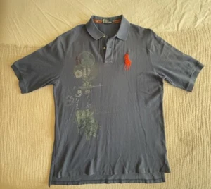 Polo Ralph Lauren Shirt Mens XLT TALL Big Pony Asian Water Japan Dragon Print - Picture 1 of 9