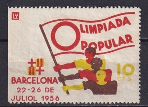 SCW Local labels Barcelona Edifil 161 OLIMPIADA POPULAR 22-26 JULIOL 1936 (1) - Picture 1 of 2