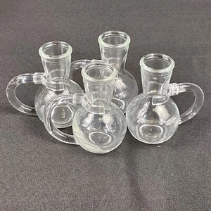 3-in-1 Glass Bud Vase With Acrylic Ring Place Card Holders Set Of 4 USA Vintage - Picture 1 of 15