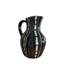 RARE Arabia Finland Designed By: Raj Franck Brown & White MCM Designed Pitcher - Picture 1 of 24