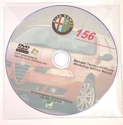 DVD MANUALE OFFICINA ALFA ROMEO 156 1.6-1.8-2.0 2.5-V6 1.9-2.4JTD 3.2-V6 2.0JTS - Immagine 1 di 4