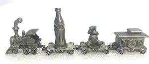 Treno in peltro miniatura Coca Cola vintage anni 90 set 4 pezzi - OTTIMO! - Foto 1 di 7