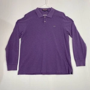 Vineyard Vines Hombre Manga Larga Polo Talla Grande Morado Algodón Comodidad - Imagen 1 de 9