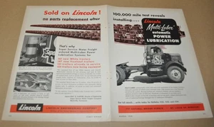 1958 White Truck Ad Super Service Motor Freight Lincoln Lubrication - Picture 1 of 1