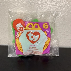 McDonalds Happy Meal TY Speedy Beanie Baby #6 Plüsch Figur 1996 Schildkröte Neu - Bild 1 von 3