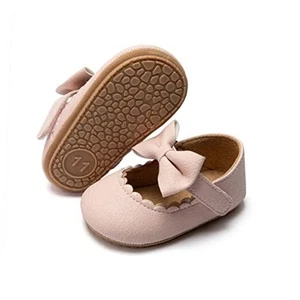Baby Girls Soft Sole Shoes Infant Mary Jane Flats Bowknot Princess Wedding - Picture 1 of 5