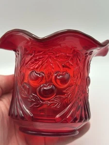 LG Wright roter Glas Kirschkranz Rubin Zuckerlöffel CADMIUM GLOW - Bild 1 von 6