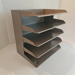 Steelmaster Metal 5 Slot Letter File Holder Desktop Or Wall 12"x12"x8.5" - Picture 1 of 14