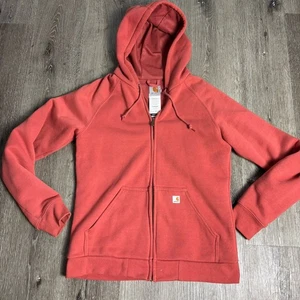 Carhartt for Women  M 8/10 Thermal Lined Full Zip Salmon Hoodie Sweatshirt - Picture 1 of 11