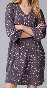SIMPLY VERA WANG Nightgown Lounge Sleep Shirt XL fits Size 16 18 Stars print - Picture 1 of 1