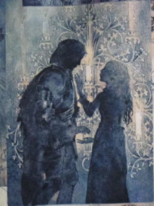 VTG 1 Yds~STRETCHY KNIT~Apparel Fabric~Romeo~Juliet~Floral~Midevil~Knights~70's - Picture 1 of 17