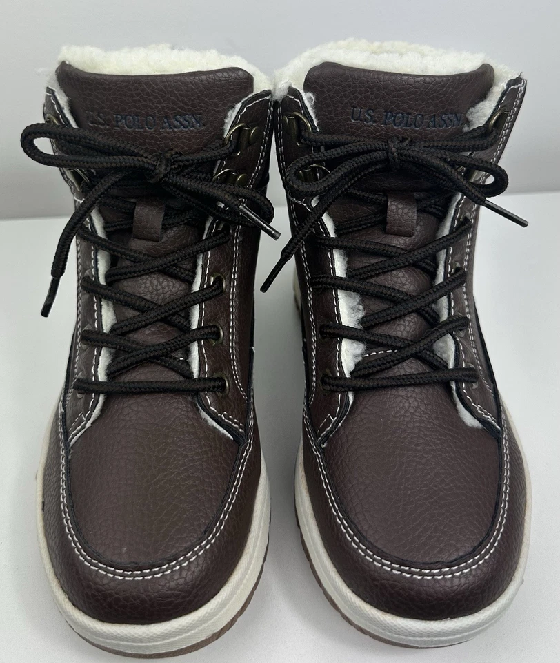 Niños US Polo Assn Marrón Azul Niños Zapatos Botas Talla 1M Foto 1 de 4