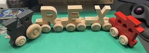 REX Personalized Wooden Letters Train Set Handmade Name REX - Picture 1 of 8