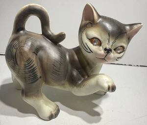 Figura de gato bebé Pacific Japón vintage ojos de estrás de cerámica MCM - Imagen 1 de 22