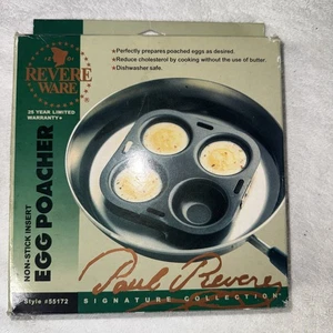 Vintage Revere Ware Eierpochierer Einsatz 4 Tassen Antihaft Stil #55172 Brandneu - Bild 1 von 7