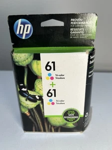New Genuine HP 61 (CZ074FN140) Cyan/Magenta/Yellow Ink Cartridge - 2 Pack - Picture 1 of 5