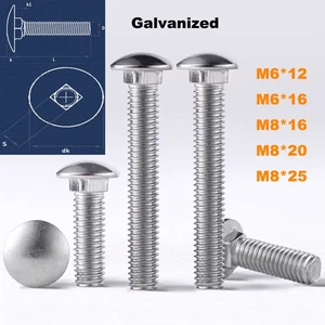 Tornillos de carro galvanizados M6 M8 cabeza semicircular cuello cuadrado estante perno - Imagen 1 de 15