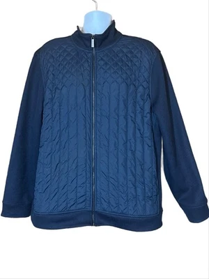 PERRY ELLIS Navy Quilted Full Zip Jacket Men’s 2XL - Image 1 of 4