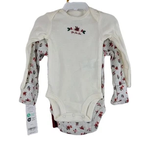 Carter's Vestito Natalizio Neonato Bambina 3pz, Pantaloni Body Cottagecore Rosso - Foto 1 di 11