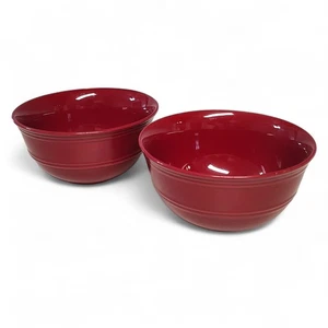 Set of 2 Mainstays Red Sedona Stoneware Cereal Bowls Excellent Condition - Picture 1 of 7