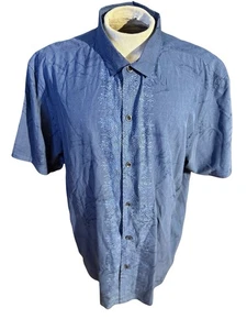 Tommy Bahama Limited Edition Silk Blend Shirt Blue Embroidered XXL Modern Fit - Picture 1 of 7