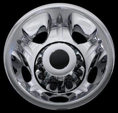 1 REAR 2011-2024 Silverado 3500 Chrome 17" Dually Wheel Simulators Rim Hub Caps - Image 1 of 4