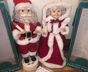 Vintage Telco Holiday Time Motion-ettes animato Mr. & Mrs. Claus con candele così com'è - Foto 1 di 5
