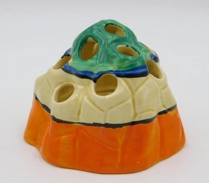 c1930s BIZARRE CLARICE CLIFF - Flower Frog - Hand painted Shape 225 - Excellent - Picture 1 of 14