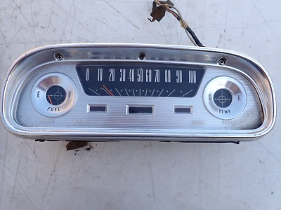 Very Nice Original 1960 1961 Ford Falcon Dash Panel Speedometer Gauges Cluster - Image 1 of 4