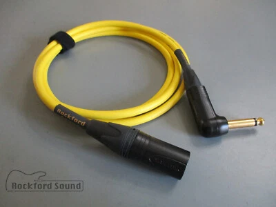 Mogami W2549 Yellow | Gold XLR Male to Right Angle 1/4" TS | Unbalanced Cable - Image 1 of 3
