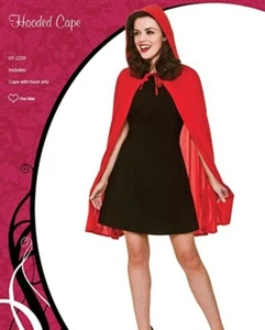 Women Red Riding Hooded Cape One Size Worn Once (no original packing) - Picture 1 of 2