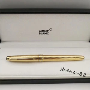 Montblanc Gold Black Classique Luxury Rollerball Pen 163 New With Box Refill OEM - Picture 1 of 4