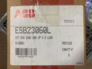 NEW - ABB ESB23060L Tipo ES 60 Amp 240 Volt 3 Poli Interruttore ESB23060 - Foto 1 di 3