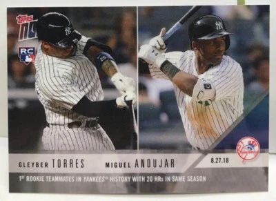 Gleyber Torres/Miguel Andujar 2018 Topps Now Baseball RC #648 YANKEES - SP /2529 - Image 1 of 2