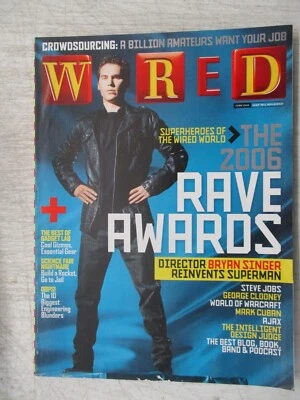 WIRED MAGAZINE JUNE 2006 BRYAN SINGER SUPERMAN RETURNS STEVE JOBS MARK CUBAN - Image 1 of 2