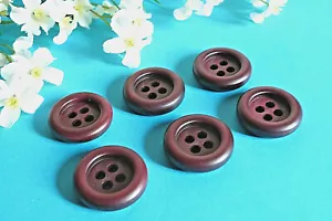 154BISC/ SPLENDID LARGE BUTTONS " WINE " SET OF 6 BUTTONS THICKNESS 1970 - Picture 1 of 4