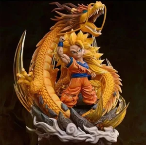 Action Figure Dragon Ball Z Goku SSJ3 Shenron 15cm STATUA DA COLLEZIONE Anime - Foto 1 di 6